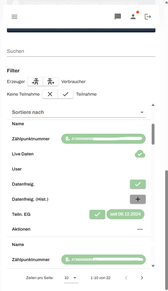 Automatisiertes Teilnehmermanagement