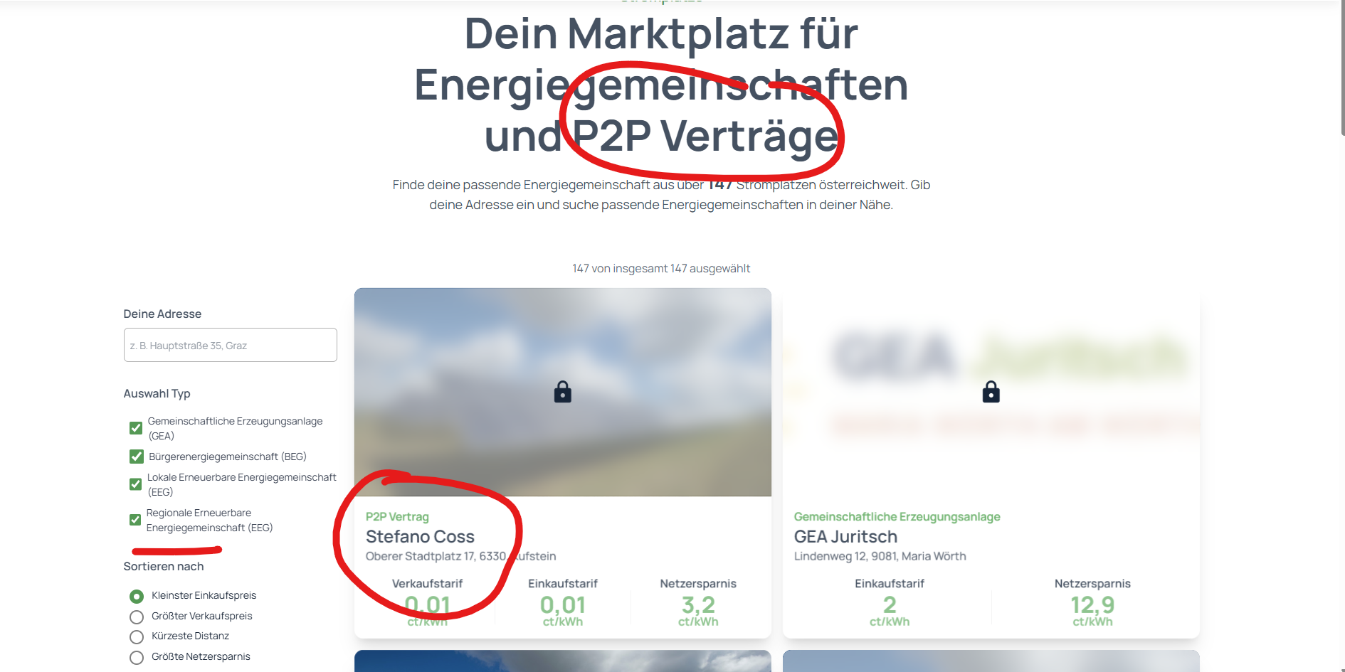 Biete deinen P2P Strom über unseren Marktplatz österreichweit an oder finde günstiges Angebot für Bezug